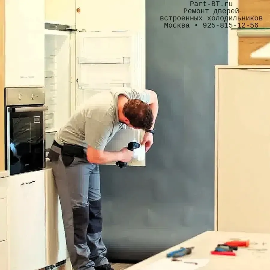 регулировка петель двери встроенного холодильника