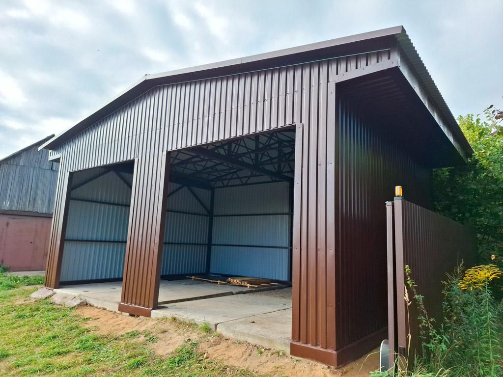 Холодный гараж из профнастила