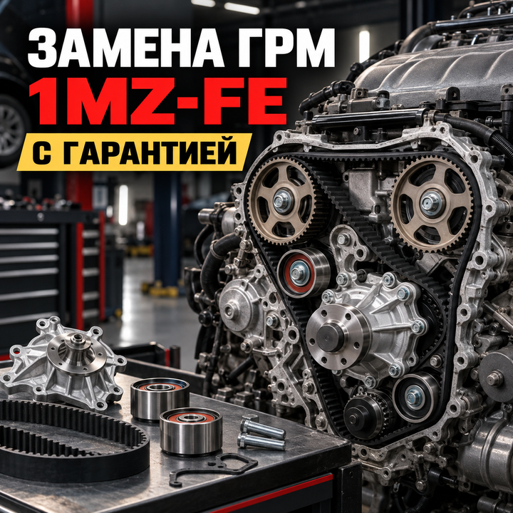 Замена ремня ГРМ двигателя Toyota 1MZ-FE с гарантией