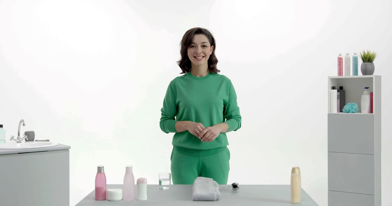 Марина Кравец на записи шоу: кадр с нашей белой циклорамы