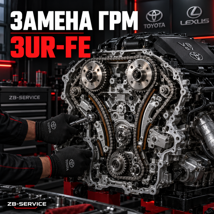 Замена цепи ГРМ двигателя 3UR-FE в ZB-Service