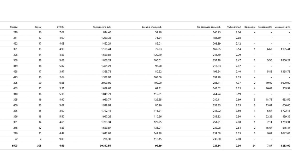 Скриншот результатов кампании 10