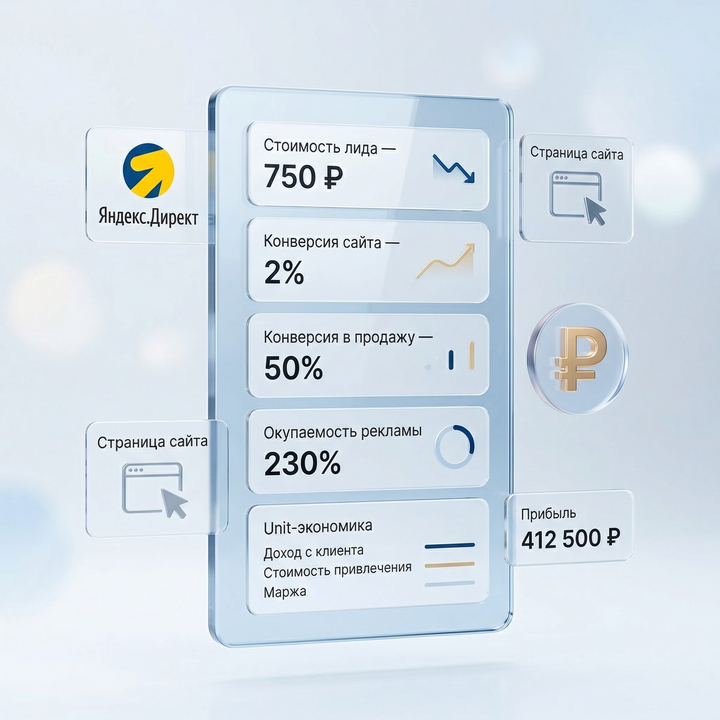 Иллюстрация: экономика рекламы и Яндекс Директ