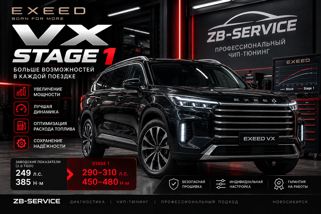 EXEED VX Stage 1 — чип-тюнинг в ZB-Service