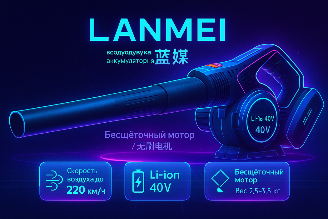 Воздуходув/садовый пылесос 36–40V