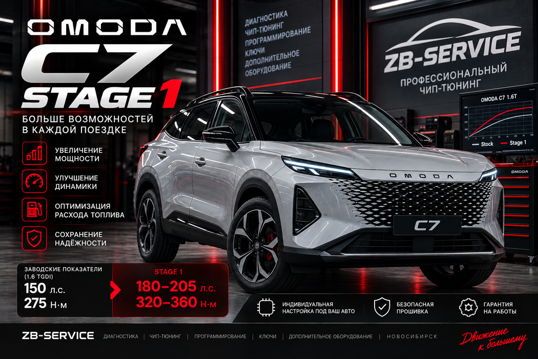 OMODA C7 Stage 1 — чип-тюнинг в ZB-Service