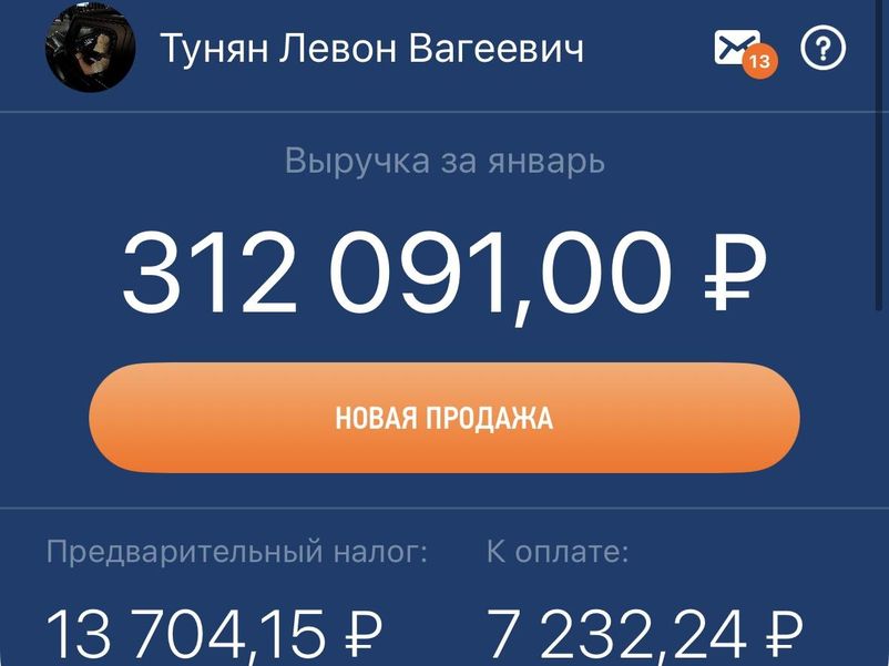 Выручка за январь 312 091 рублей