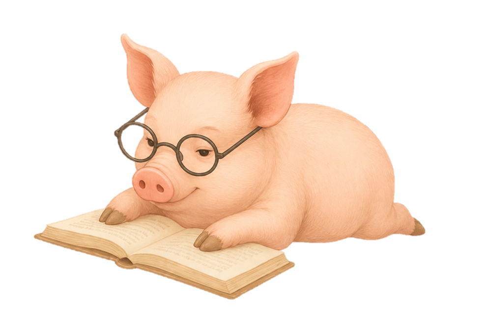 Поросёнок с книгой